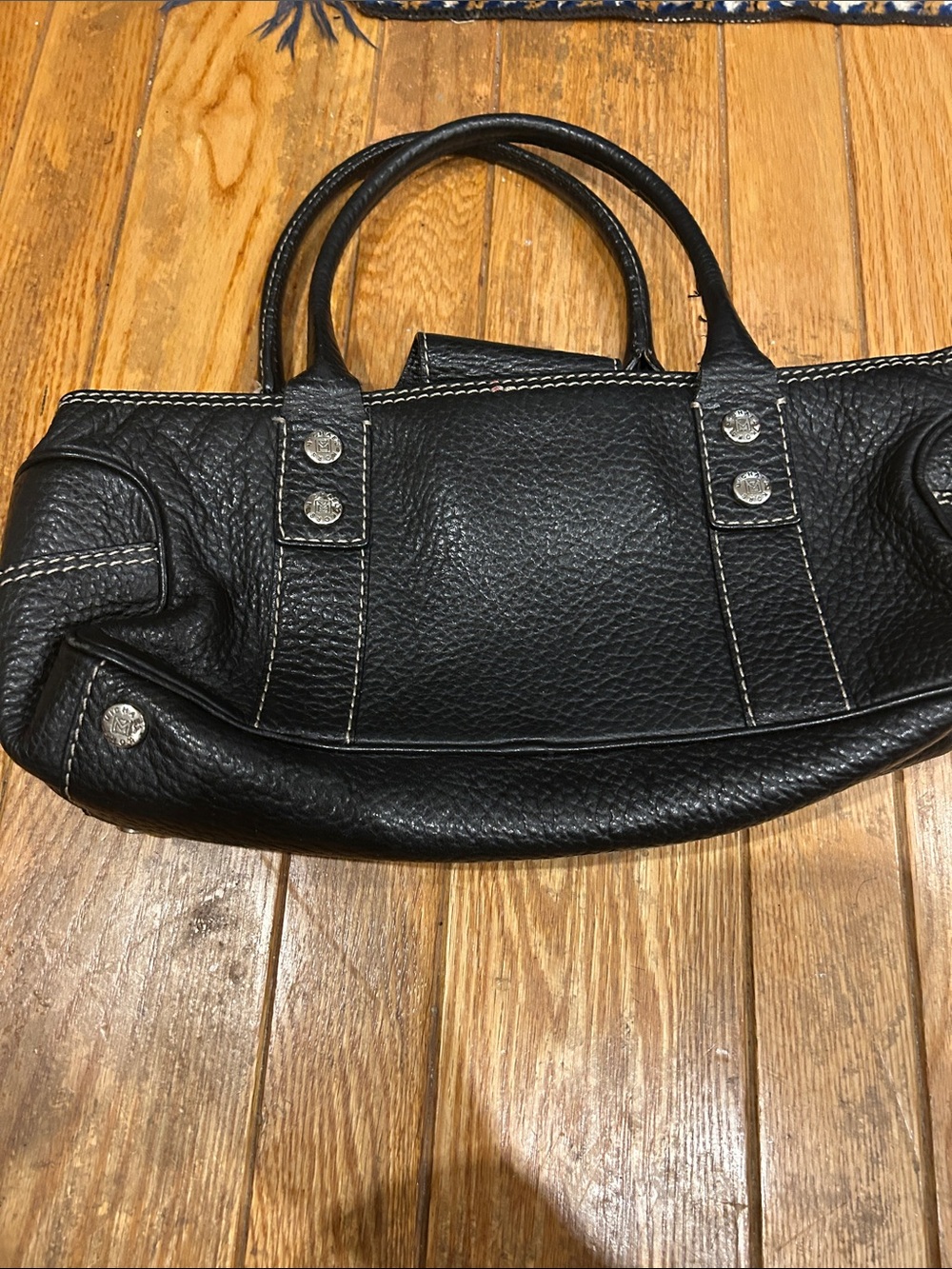 Michael Kors Black Leather Shoulder Bag with Top Handles